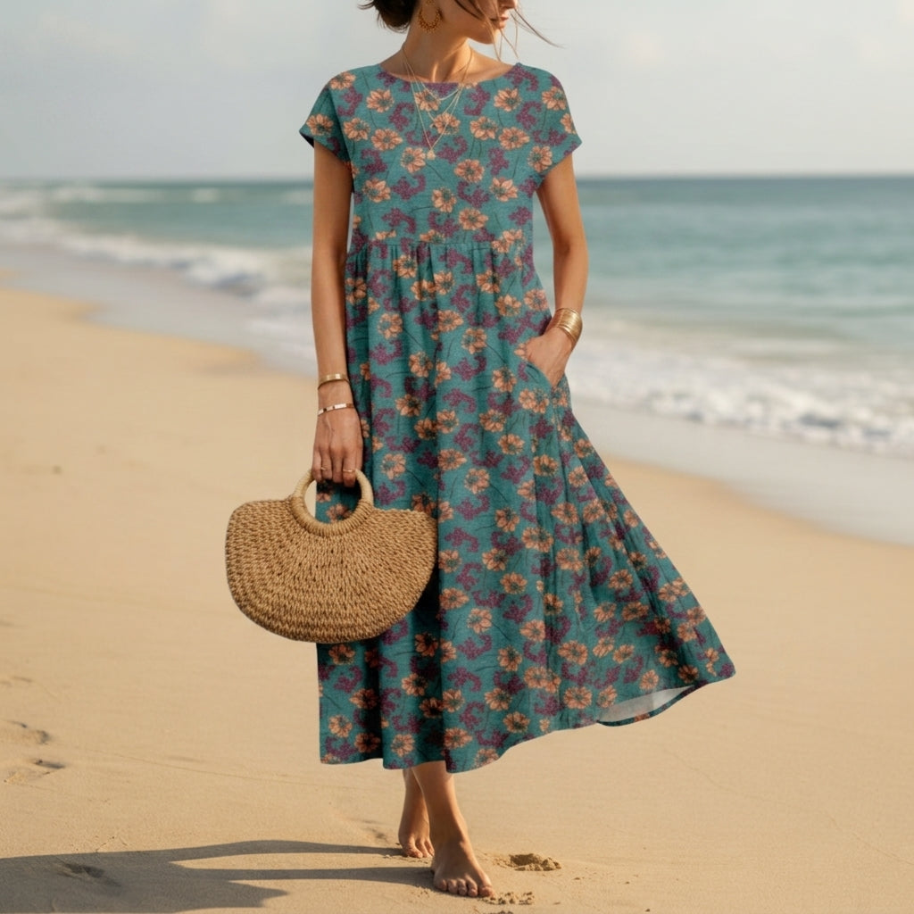 Teal Blue Floral