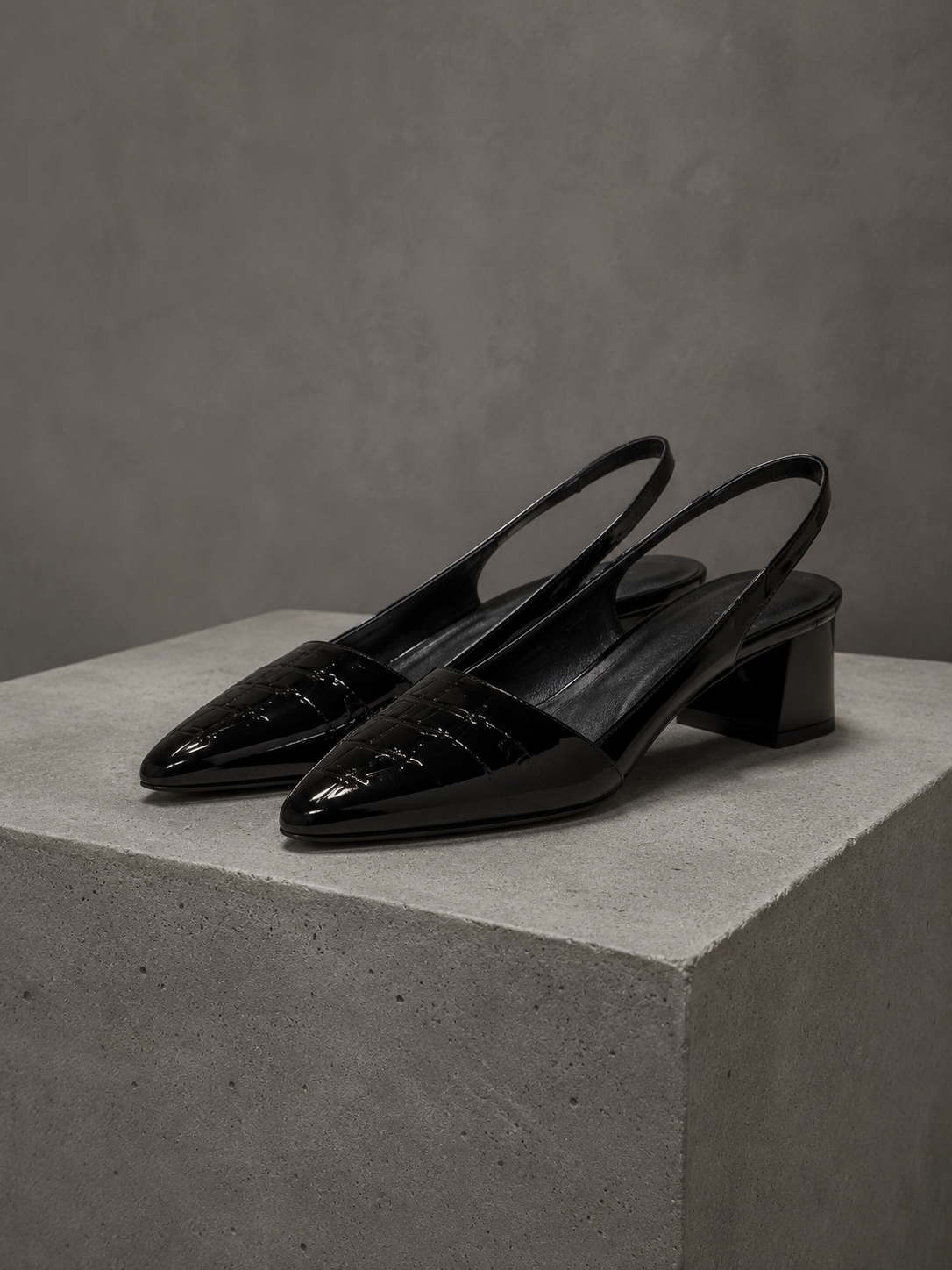 Tanya Crocodile-Effect Slingback Shoes