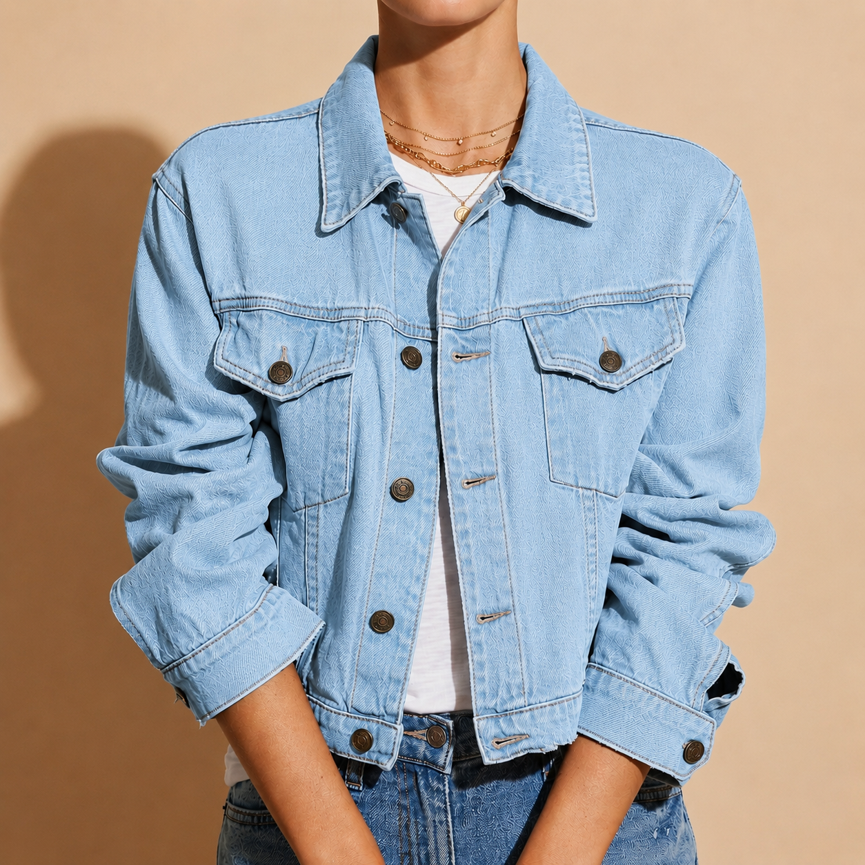 Romany Cropped Denim Jacket