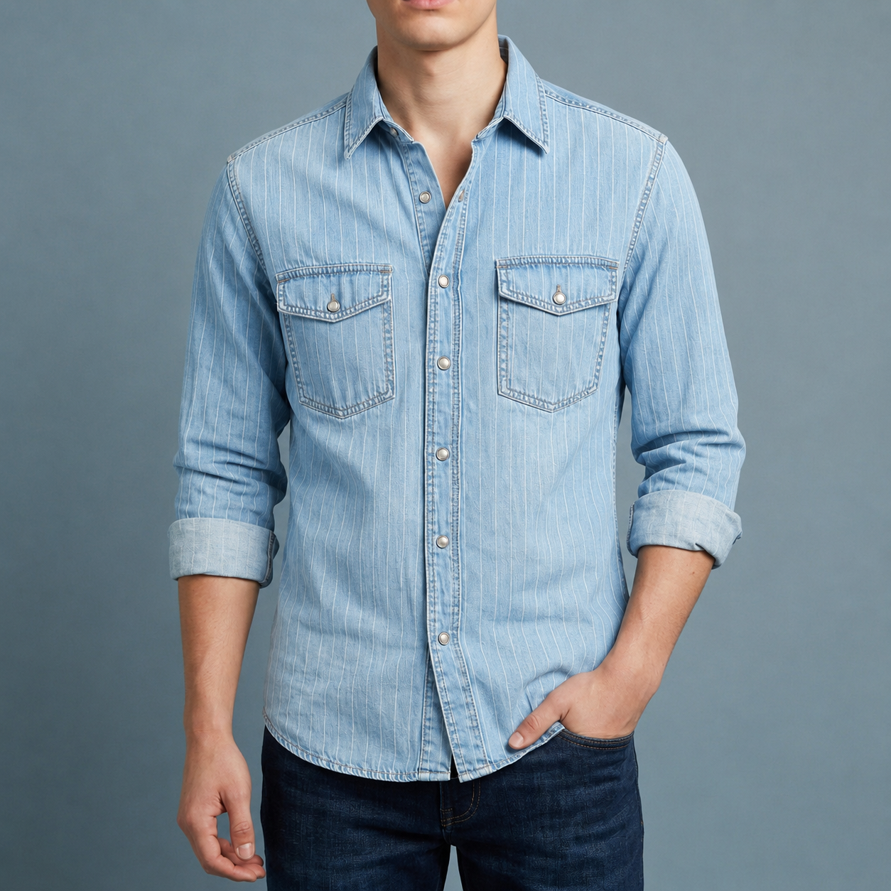 Dylan Vintage Striped Denim Shirt