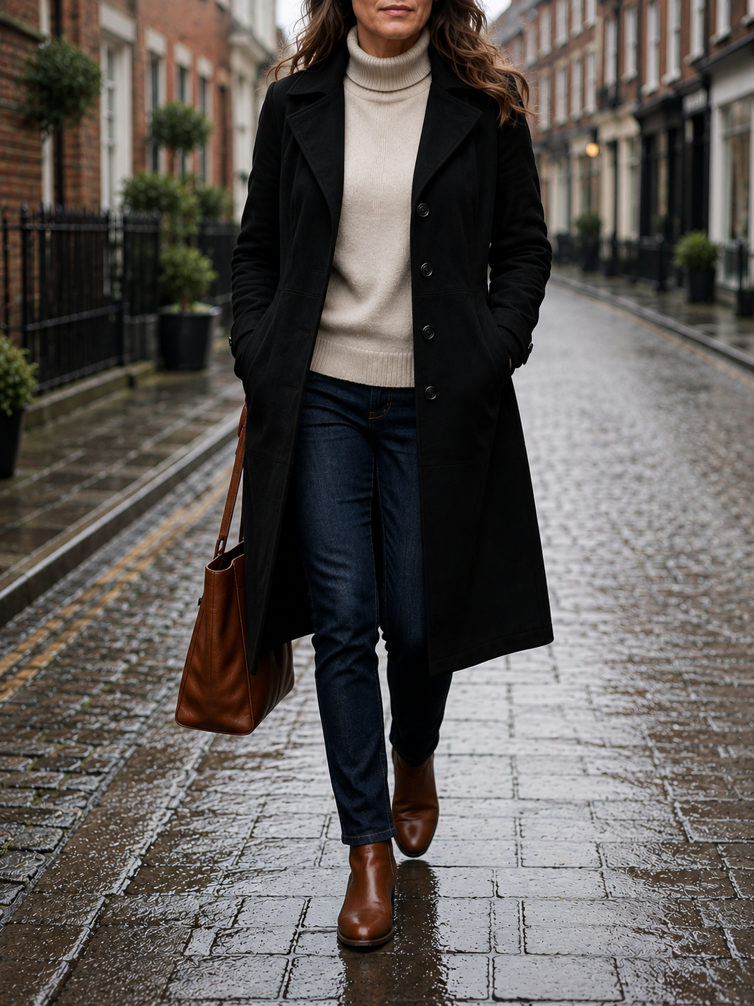 Elsie Suede Longline Coat