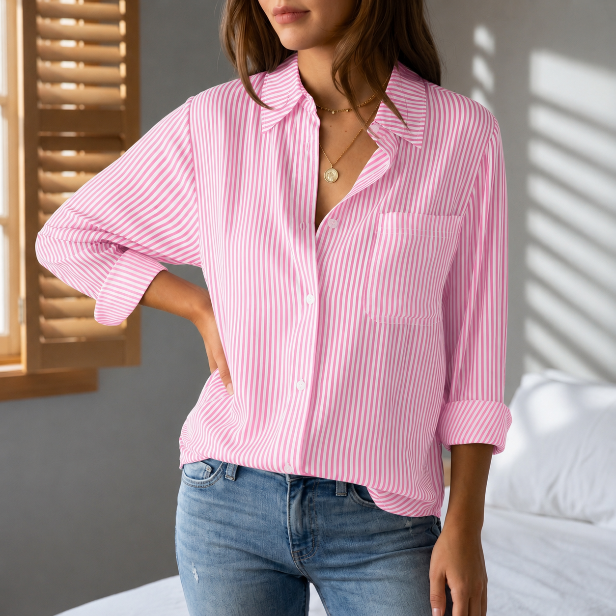 Nina Classic Striped Shirt