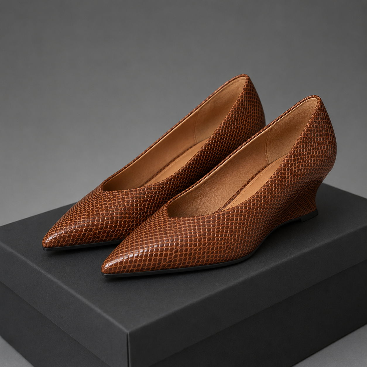 Eliza Snakeskin Leather Shoes